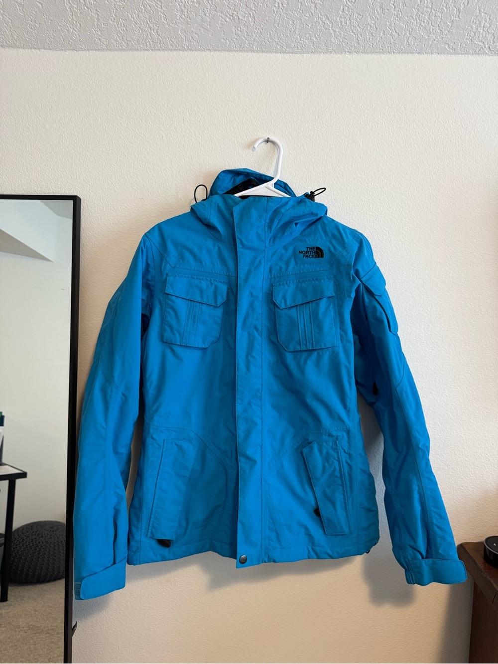 The North Face Women's Bright Blue Ski Jacket with Hood